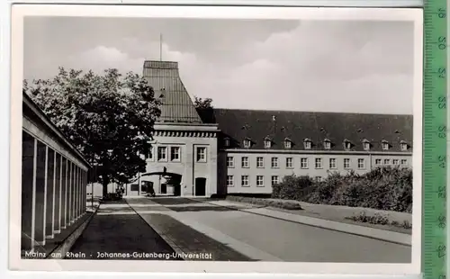 Mainz, J. Gutenberg Universität, Verlag: ---------,  Postkarte, unbenutzte Karte ,Erhaltung:I-II,