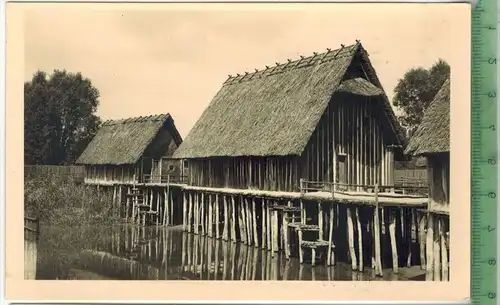 Freilichtmuseum Unteruhldingen, Dorfhalle und Hafen, Verlag: -------,   Postkarte, unbenutzte Karte, Erhaltung:I-II,