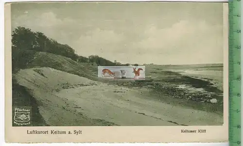 Luftkurort Keitum a. Sylt 1929 -Verlag : Ferd. Pförtner, Sylt, FELD-POSTKARTE mit Frankatur, mit Stempel WESTERLAN