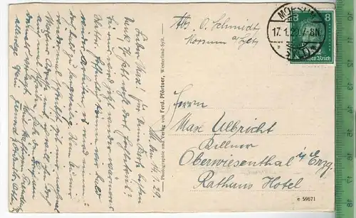 Luftkurort Keitum a. Sylt 1920 -Verlag : Ferd. Pförtner, Sylt, FELD-POSTKARTE mit Frankatur, mit Stempel MORSUM