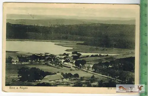 Binz a. Rügen, Blick vom Jagdschloßturm-1927-Verlag : H. Rubin & Co., Dresden , POSTKARTE, mit Frankatur,