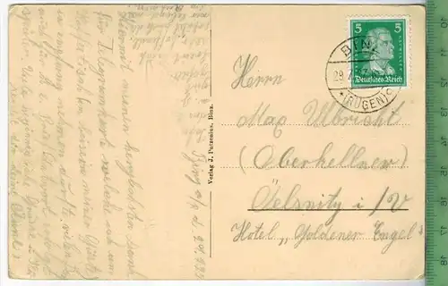 Binz a. Rügen, Blick vom Jagdschloßturm-1927-Verlag : H. Rubin & Co., Dresden , POSTKARTE, mit Frankatur,