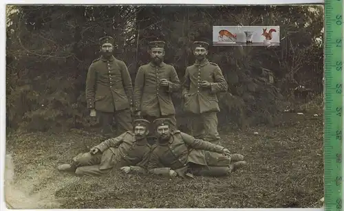 Gruppenfoto-Soldaten 1914 - Verlag: H. Eberhard, Metz,   FELD-POSTKARTE -ohne Frankatur, mit  Stempel,  10.12.14