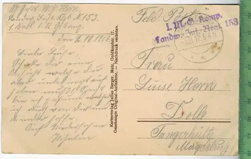 Priesterwald 1917 - Verlag: Julius Berger, Metz, FELD-   POSTKARTE- ohne Frankatur, mit  Stempel, 2.12.17  gelauf