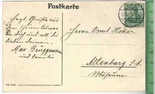 Colmar i. E. Gesamtansicht 1907 - Verlag: Metz & Lautz G.M.B.H., Darmstadt,   POSTKARTE- mit Frankatur,