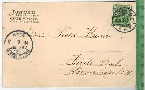 Lüneburg-Visculenhof. 1903- Verlag: Knackstädt, Hamburg,  POSTKARTE-mit Frankatur, mit  Stempel, LÜNEBURG 18.6.03