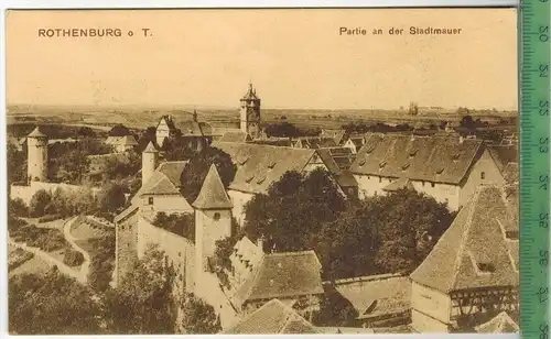 Rothenburg o. T. Partie an der Stadtmauer, Verlag: Carl Koch, Nürnberg, POSTKARTE, Erhaltung: I-II, unbenutzt