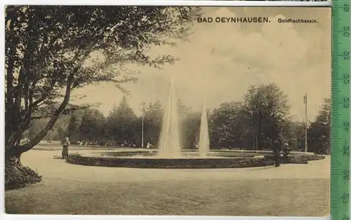 Bad Oeynhausen, Goldfischbassin  um 1910/1920, Verlag: Fritz Scherer, Bad Oeynhausen Nr. 18498 ,  POSTKARTE