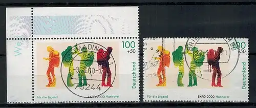 2000 , MiNr. 2118 o, 1x2118 o mit Randstreifen   Zustand: I-II