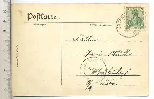 Gruss aus Grunbach, um 1900/1910, Verlag: P. Finkbohner, Pforzheim,  Postkarte mit Frankatur, mit Stempel,