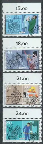 1986, MiNr. 754-757 Gest. mit Oberrand, Zustand: sehr gut