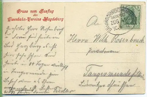 Bad Harzburg, Riefenbachfälle 1910/1920, Verlag: H. Lederbogen, Halberstadt , POSTKARTE Rücks. roter Aufdr.