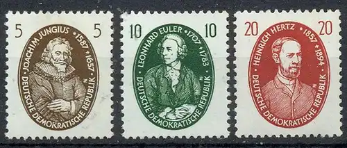 1957, MiNr. 574 - 576 ** Satz 3 W Zustand: I-II, (H)