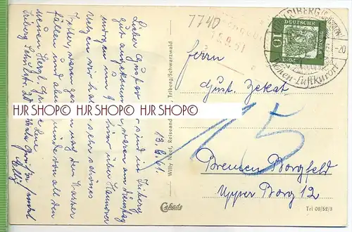 Triberg, Deutschlands größte Wasserfälle 1950/1960, Verlag: Willy Neef, Triberg,  Postkarte mit Leporello mit Frankatur,