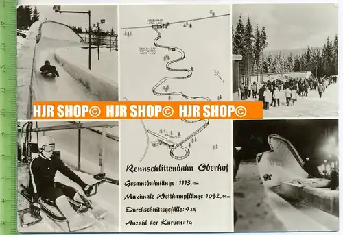 „Oberhof, Rennschlittenbahn“ um 1970/1980, Ansichtskarte  ungebrauchte Karte