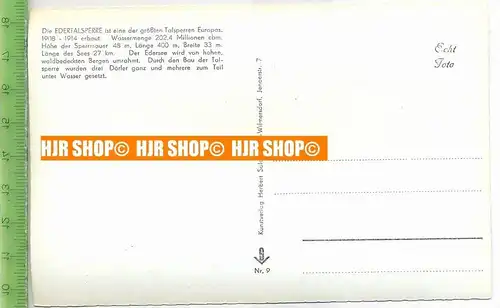 „Gruß von der Edertalsperre, Mehrfeldkarte“  um 1950/1960   ungebrauchte Karte