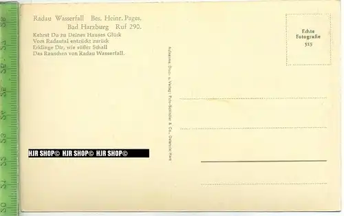 „Bad Harzburg, Radau Wasserfall“ um 1950/1960 ungebrauchte Karte