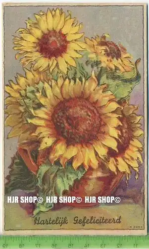 „Hartelük Gefeliciteerd“ um 1920/1930 Ansichtskarte, ungebrauchte Karte
