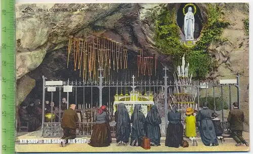 „Lourdes-la Grotte“ um 1920/1930, Ansichtskarte, ungebrauchte Karte