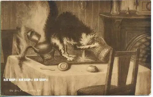 „ Gij zult niet Stelen“   um 1920/1930,  Ansichtskarte, ungebrauchte Karte