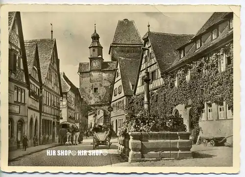 „Rothenburg ob der Tauber“ um 1950/1960  ANSICHTSKARTE, (Großformat) mit Frankatur, mit Stempel,