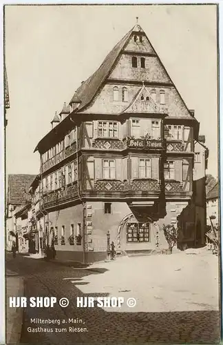 um 1920/1930 Ansichtskarte  „Gasthaus zum Riesen“ , ungebrauchte Karte