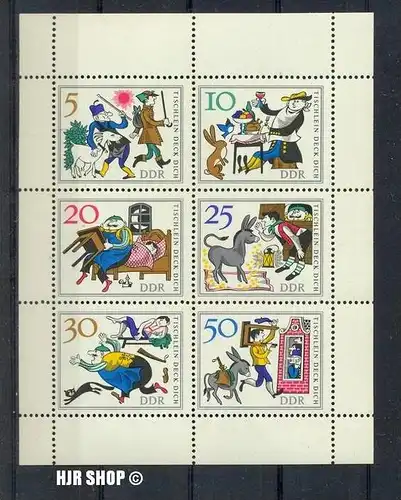 1966, 8. März, Märchen (I), 1236-1241** Kleinbogen, ,  Zustand: sehr gut