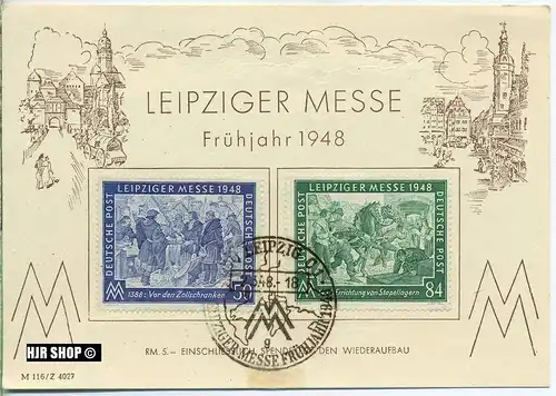 Leipziger Messe, Frühjahr 1948, gest. 2.03.1948, Zustand. gut, etwas fleckig