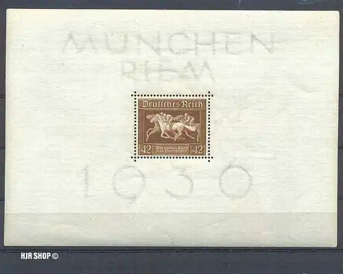 1936 Deutsches Reich Braunes Band- Blockausgabe **. Mich.Nr. Block 4. Michelwert 32 Euro.