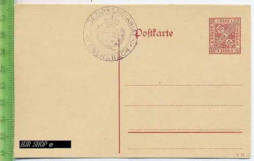 Postkarte, K. Württ. Amtlicher Verkehr,  ungel. Postfrisch, Zehn Pfennig