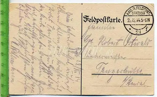 Feldpost nach Tangerhütte, gel. 28.12.1914 / Kais. D. Feldpost-Station