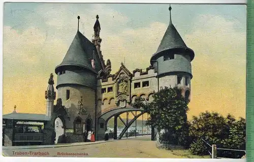 Traben-Trarbach, Brückenschenke, 1913Verlag: ---,  Postkarte Frankatur,  Stempel,  TRABEN-TRABACH, 12.5.13