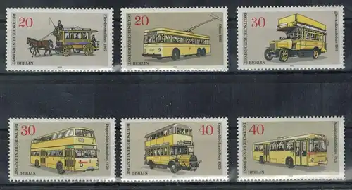 30. April/14 Sept. 1973,  Berliner Verkehrsmittel (II), 446**-454**, Satz, 6 W.,Zustand: Pracht ungeprüft, ohne Oblogio