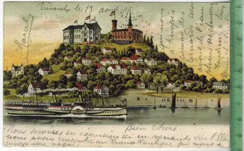 Blankenese a. d. Elbe, Süllberg, 1905, Verlag: Glückstadt & Münden, Hamburg ,  Postkarte, Frankatur,  Stempel,
