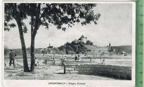 Grönenbach i. Allgäu, Kurbad, 1968, Verlag: Ad. Hauber, Augsburg H 375,  Postkarte Frankatur,  Stempel, GRÖNENBACH