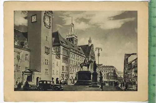Chemnitz- Markt und Rathaus, 1943, Verlag: J. Bettenhausen & Sohn, Dresden,  Postkarte  Frankatur,  Stempel, CHEMNITZ