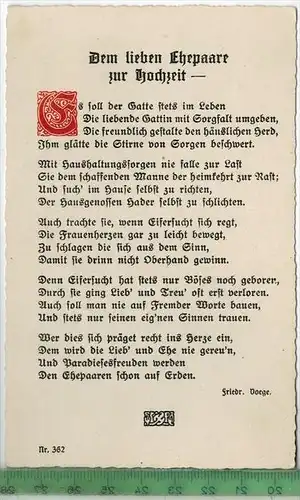 Dem lieben Ehepaar zur Hochzeit