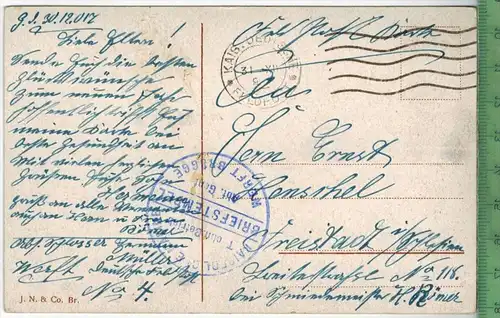 Gand -1917-, Verlag. --------, FELD- POSTKARTE  ohne Frankatur, mit Stempel, gelaufen!! 30.12.17, Erhaltung: I-II,