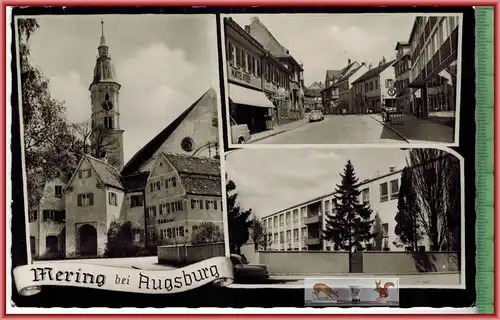 Mering bei Augsburg -1960-, Verlag. Starnberg/See, POSTKARTE  mit Frankatur, mit Stempel, MERING  10.7.60