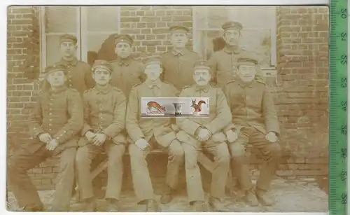Soldaten-Gruppenfoto-1917 -, Verlag: ---------, FELD-  POSTKARTE ohne Frankatur, mit Stempel,  14.2.17, Erhaltung: I-II