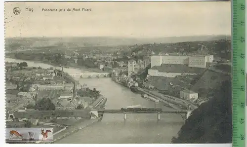 Huy Panorama-1915- Verlag: Ern. Thill, Brux, FELD-POSTKARTE ohne Frankatur, mit Stempel,  DINANT 2.9.15