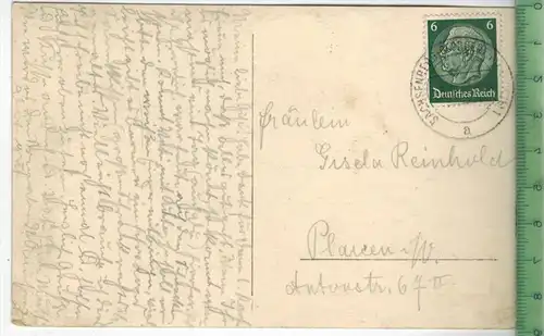 Sachsenberg- Georgenthal -  1937 -Verlag: Kurt Jobst, Brunndöbra,   Postkarte mit Frankatur, mit Stempel
