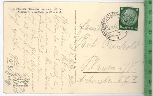 Sachsenberg- Georgenthal -  1937 -Verlag: Kurt Jobst, Brunndöbra,   Postkarte, mit Frankatur, mit Stempel