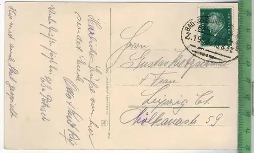 Ilsenburg-Ilsenstein  1931 -Verlag: R. Lederbogen, Halberstadt,   Postkarte mit Frankatur, mit Stempel BAD HARZBURG