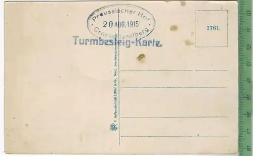 Gruss vom Inselsberg 1915 -Verlag: Löffler & Co., Greiz,  POSTKARTE mit Stempe, Preussischer Hof 20.AUG. 1915