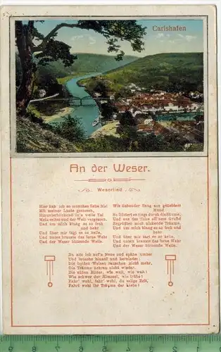 Carlshafen, An der Weser, Verlag: Carl Thoericht, Hann.-Münden, Postkarte, Erhaltung: I-II, unbenutzt,