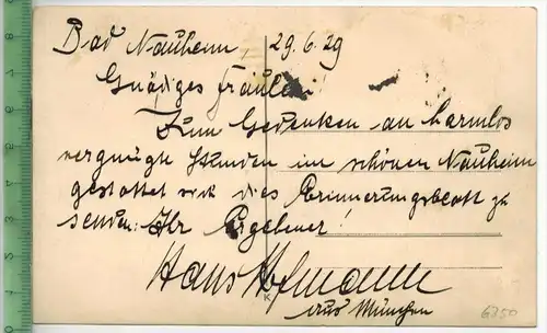 Bad Nauheim, 29.6.1926, Verlag:------,  Postkarte, Rückseite beschrieben, Erhaltung: I-II, unbenutzt,