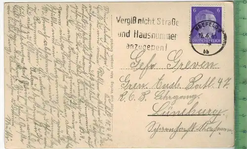 Krefeld, Kaiser-Friedrich-Hain, Verlag: Max Leisgen, Krefeld,  Postkarte mit Frankatur, mit Stempel, KREFELD  12.4.43