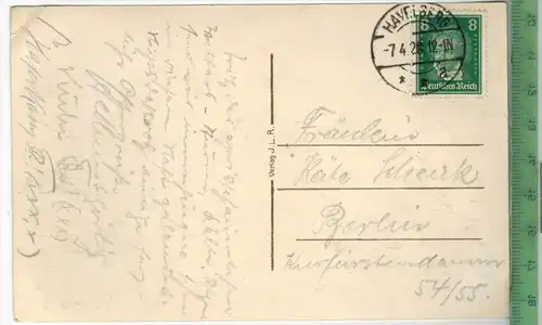 Havelberg Verlag: J.L.R., Postkarte mit Frankatur, mit Stempel,  HAVELBERG 7.4.28,  Erhaltung: I-II,