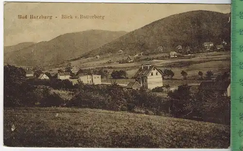 Bad Harzburg-Blick v. Butterberg, Verlag: Karl Wülbern, Hamburg, Postkarte mit Frankatur, mit Stempel  HALLE/SAALE ,